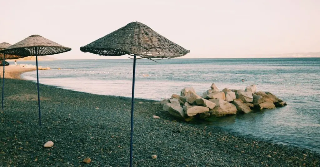 découvrez notre large sélection de parasols de plage pour profiter d'une ombre parfaite et d'un confort optimal lors de vos journées ensoleillées au bord de la mer.